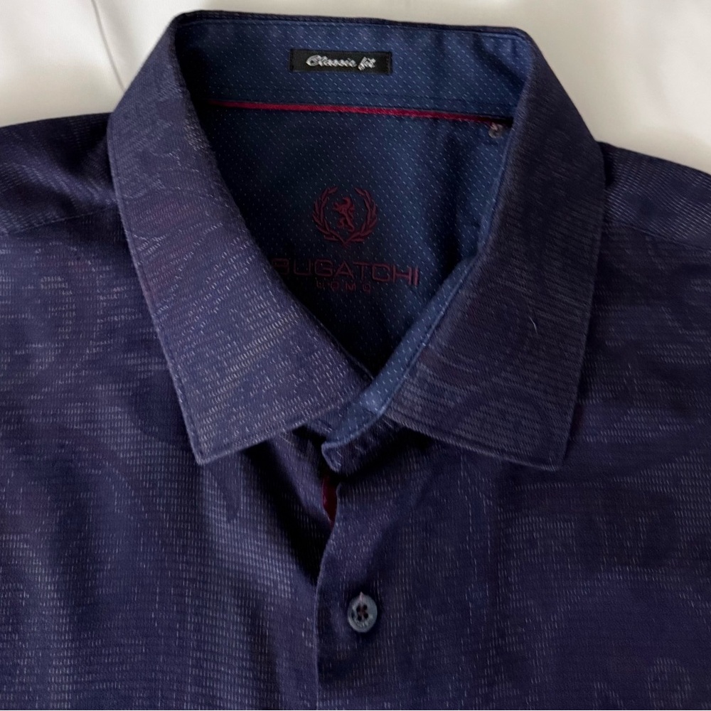 Bugatchi Uomo Classic Fit Patterned Dark Purple L… - image 5